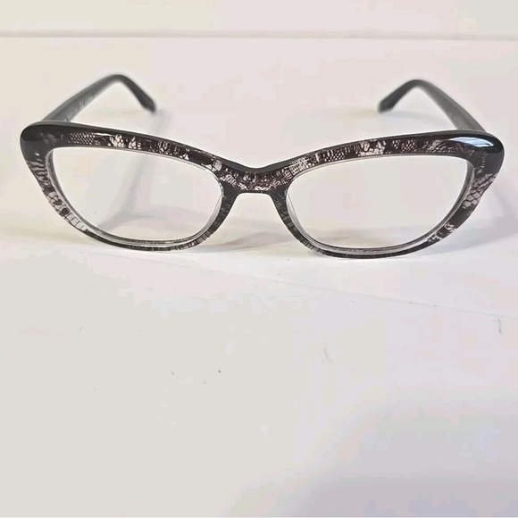 Valentino Black PurpleLace Cat Eye Full Rim Eyeglasses V2654 Excellent Condition - Picture 3 of 16